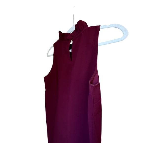 J. Crew Dark Wine Red Ruffled Tank Top - Picture 6 of 8